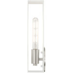 45953-13 1 Light Textured White with Brushed Nickel Finish Accents ADA Single Sconce-Lighting LumensWall Sconces