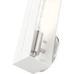 45953-13 1 Light Textured White with Brushed Nickel Finish Accents ADA Single Sconce-Lighting LumensWall Sconces