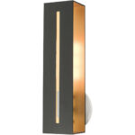 45953-14 1 Light Textured Black with Brushed Nickel Accents ADA Single Sconce-Lighting LumensWall Sconces