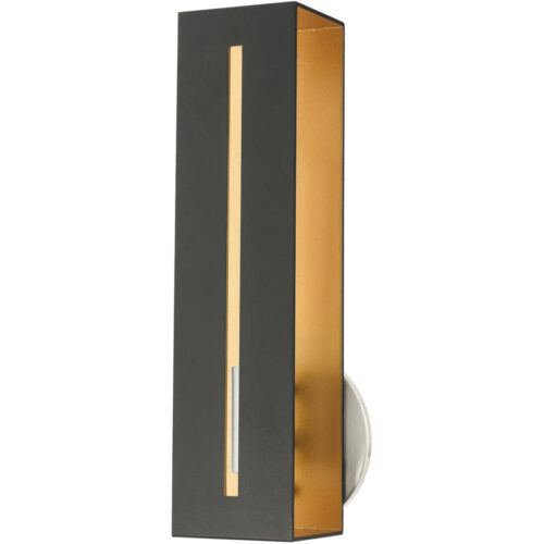 45953-14 1 Light Textured Black with Brushed Nickel Accents ADA Single Sconce-Lighting LumensWall Sconces