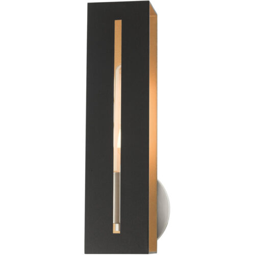 45953-14 1 Light Textured Black with Brushed Nickel Accents ADA Single Sconce-Lighting LumensWall Sconces