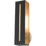 45953-14 1 Light Textured Black with Brushed Nickel Accents ADA Single Sconce-Lighting LumensWall Sconces