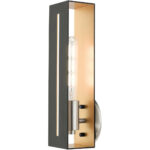 45953-14 1 Light Textured Black with Brushed Nickel Accents ADA Single Sconce-Lighting LumensWall Sconces