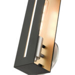 45953-14 1 Light Textured Black with Brushed Nickel Accents ADA Single Sconce-Lighting LumensWall Sconces