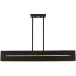 45957-14 4 Light Textured Black with Brushed Nickel Accents Linear Chandelier-Lighting LumensChandeliers