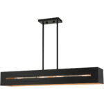 45957-14 4 Light Textured Black with Brushed Nickel Accents Linear Chandelier-Lighting LumensChandeliers