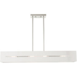 45957-91 4 Light Brushed Nickel Linear Chandelier-Lighting LumensChandeliers