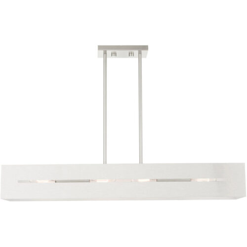 45957-91 4 Light Brushed Nickel Linear Chandelier-Lighting LumensChandeliers