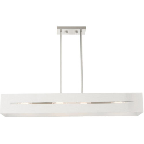 45957-91 4 Light Brushed Nickel Linear Chandelier-Lighting LumensChandeliers