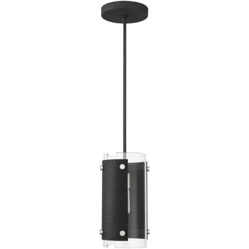 1 Light Black Mini Pendant with Clear Glass Shade-Lighting LumensPendant Lights