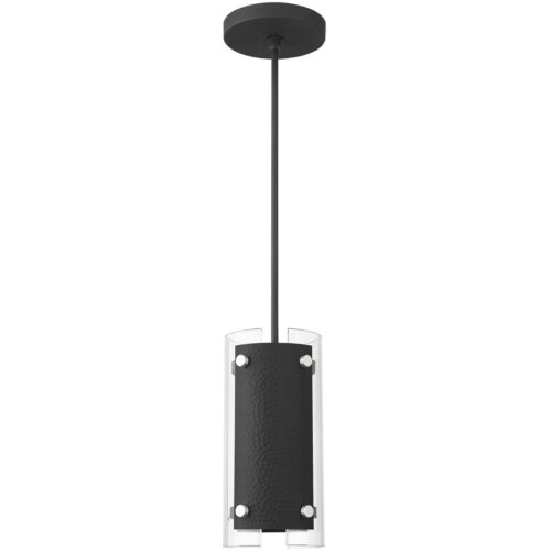 1 Light Black Mini Pendant with Clear Glass Shade-Lighting LumensPendant Lights