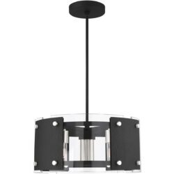 6 Light Black Pendant Chandelier with Clear Glass Shade-Lighting LumensChandeliers