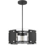 6 Light Black Pendant Chandelier with Clear Glass Shade-Lighting LumensChandeliers