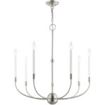 7 Light Brushed Nickel Chandelier with Steel base material-Lighting LumensChandeliers