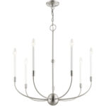 7 Light Brushed Nickel Chandelier with Steel base material-Lighting LumensChandeliers