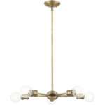 5 Light Antique Brass Chandelier with Steel base material-Lighting LumensChandeliers