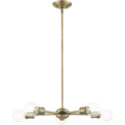 5 Light Antique Brass Chandelier with Steel base material-Lighting LumensChandeliers