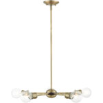 5 Light Antique Brass Chandelier with Steel base material-Lighting LumensChandeliers