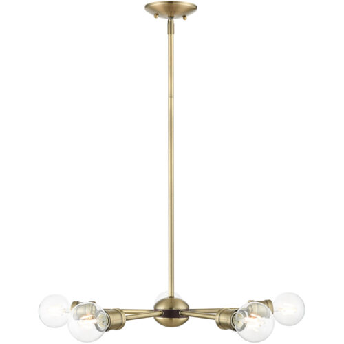 5 Light Antique Brass Chandelier with Steel base material-Lighting LumensChandeliers