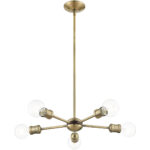 5 Light Antique Brass Chandelier with Steel base material-Lighting LumensChandeliers