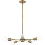 5 Light Antique Brass Chandelier with Steel base material-Lighting LumensChandeliers