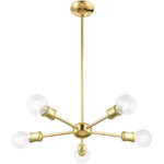 5 Light Polished Brass Chandelier with Steel base material-Lighting LumensChandeliers