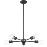 5 Light Scandinavian Gray Chandelier with Steel base material-Lighting LumensChandeliers