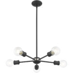 5 Light Scandinavian Gray Chandelier with Steel base material-Lighting LumensChandeliers