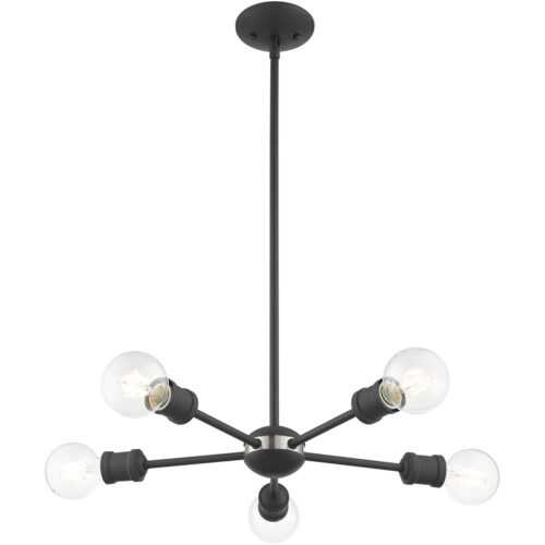 5 Light Scandinavian Gray Chandelier with Steel base material-Lighting LumensChandeliers