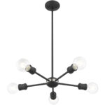 5 Light Scandinavian Gray Chandelier with Steel base material-Lighting LumensChandeliers