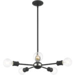 5 Light Scandinavian Gray Chandelier with Steel base material-Lighting LumensChandeliers