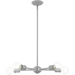 5 Light Nordic Gray Chandelier with Steel base material-Lighting LumensChandeliers