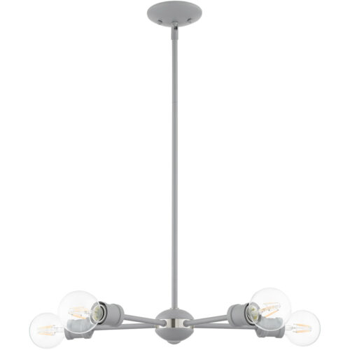 5 Light Nordic Gray Chandelier with Steel base material-Lighting LumensChandeliers