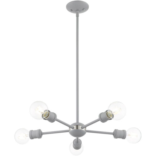 5 Light Nordic Gray Chandelier with Steel base material-Lighting LumensChandeliers