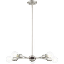 3 Light Brushed Nickel Chandelier with Steel base material-Lighting LumensChandeliers