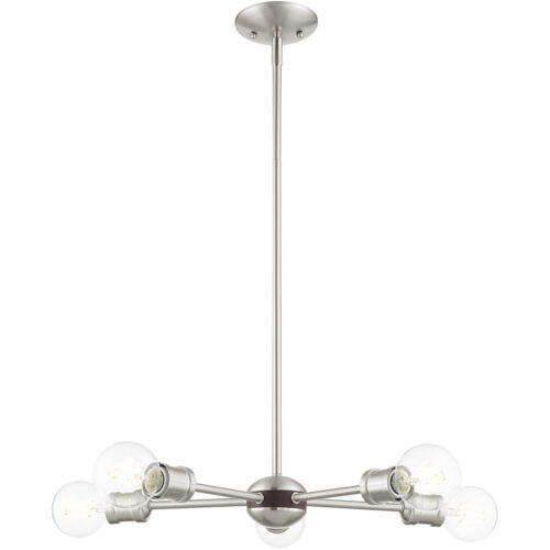 3 Light Brushed Nickel Chandelier with Steel base material-Lighting LumensChandeliers