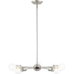 3 Light Brushed Nickel Chandelier with Steel base material-Lighting LumensChandeliers