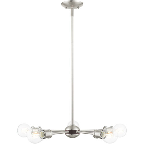 3 Light Brushed Nickel Chandelier with Steel base material-Lighting LumensChandeliers