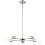 3 Light Brushed Nickel Chandelier with Steel base material-Lighting LumensChandeliers