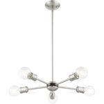 3 Light Brushed Nickel Chandelier with Steel base material-Lighting LumensChandeliers