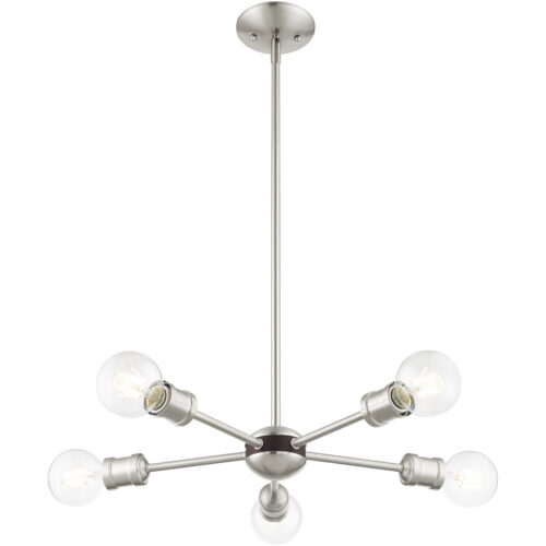 3 Light Brushed Nickel Chandelier with Steel base material-Lighting LumensChandeliers