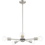 3 Light Brushed Nickel Chandelier with Steel base material-Lighting LumensChandeliers