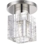 46180-35 1 Light Polished Nickel Crystal Semi-Flush-Lighting LumensSemi Flush