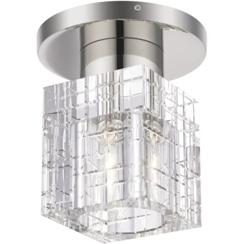 46180-35 1 Light Polished Nickel Crystal Semi-Flush-Lighting LumensSemi Flush