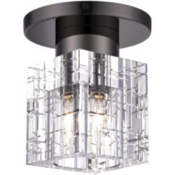 46180-46 1 Light Black Chrome Crystal Semi-Flush-Lighting LumensSemi Flush