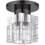 46180-46 1 Light Black Chrome Crystal Semi-Flush-Lighting LumensSemi Flush