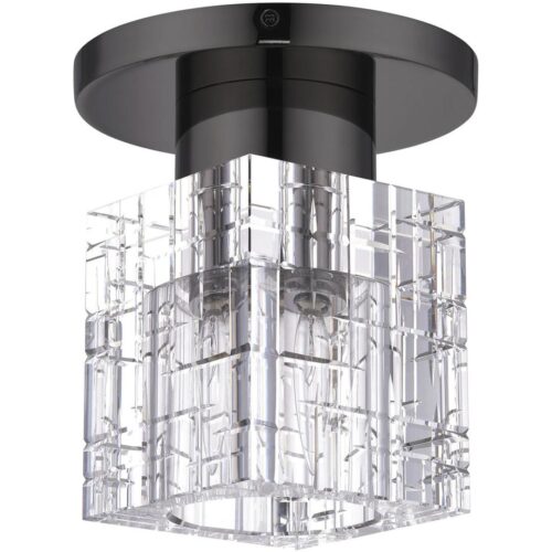 46180-46 1 Light Black Chrome Crystal Semi-Flush-Lighting LumensSemi Flush