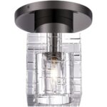 46180-46 1 Light Black Chrome Crystal Semi-Flush-Lighting LumensSemi Flush