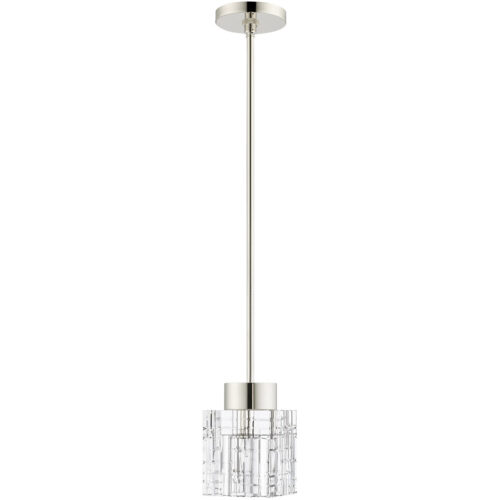 1 Light Polished Nickel Mini Pendant light Hanging Light Fixture with Clear Crystals Shade-Lighting LumensPendant Lights