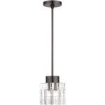 46181-46 1 Light Black Chrome Crystal Single Pendant-Lighting LumensPendant Lights